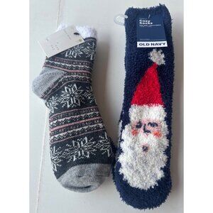 Lot of 2 Ankle and Short Crew Christmas Winter Cozy Socks A New Day/Old Navy